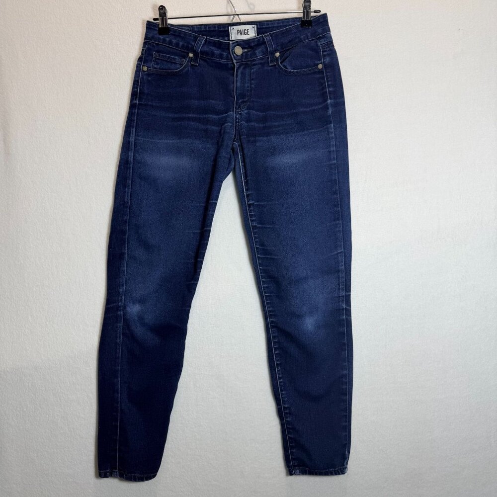 Paige Verdugo Ultra Skinny Womens Dark Wash Jeans Size 27 Mid-Rise Stretch Denim - Picture 2 of 15